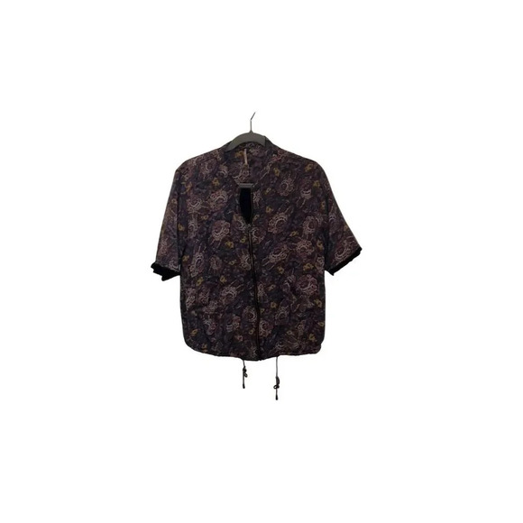 Free People Women's Floral Bomber Jacket Multicolor Size M Casual - Picture 1 of 6